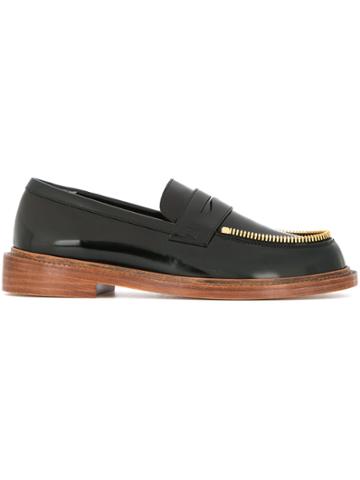Le Mocassin Zippe Zip Detail Loafers - Black