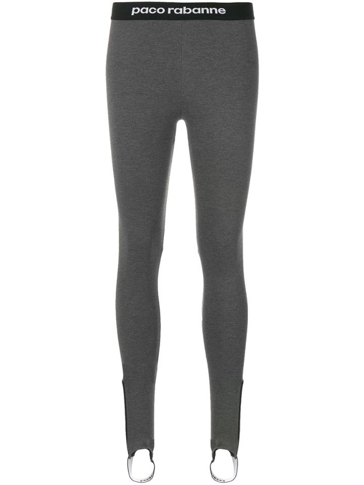 Paco Rabanne Logo-waistband Leggings - Grey