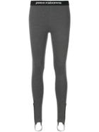 Paco Rabanne Logo-waistband Leggings - Grey