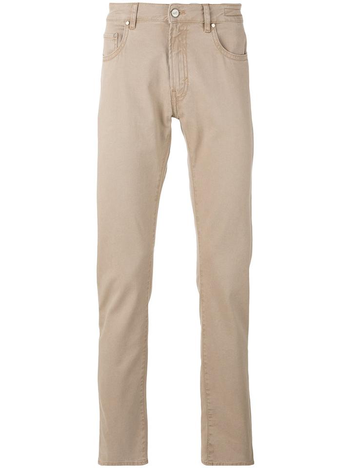 Pt05 - Plain Chinos - Men - Cotton/spandex/elastane - 32, Nude/neutrals, Cotton/spandex/elastane