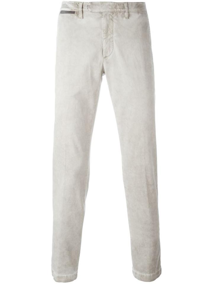 Eleventy Washed Effect Trousers, Men's, Size: 34, Nude/neutrals, Cotton/spandex/elastane