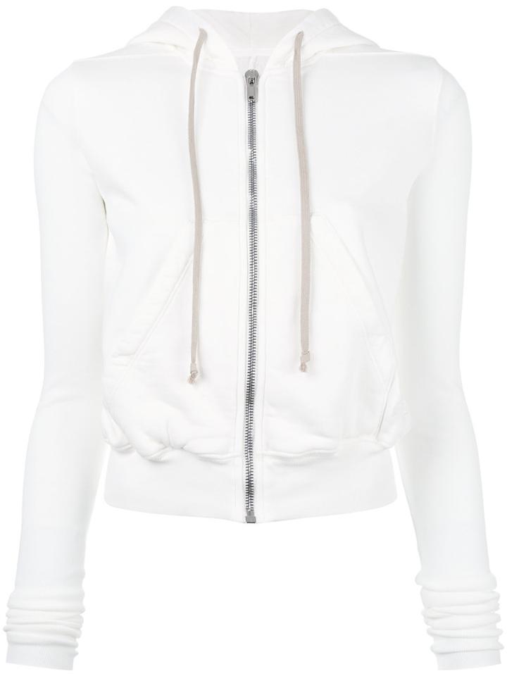 Rick Owens Drkshdw Zipped Hoodie, Women's, Size: Small, White, Cotton