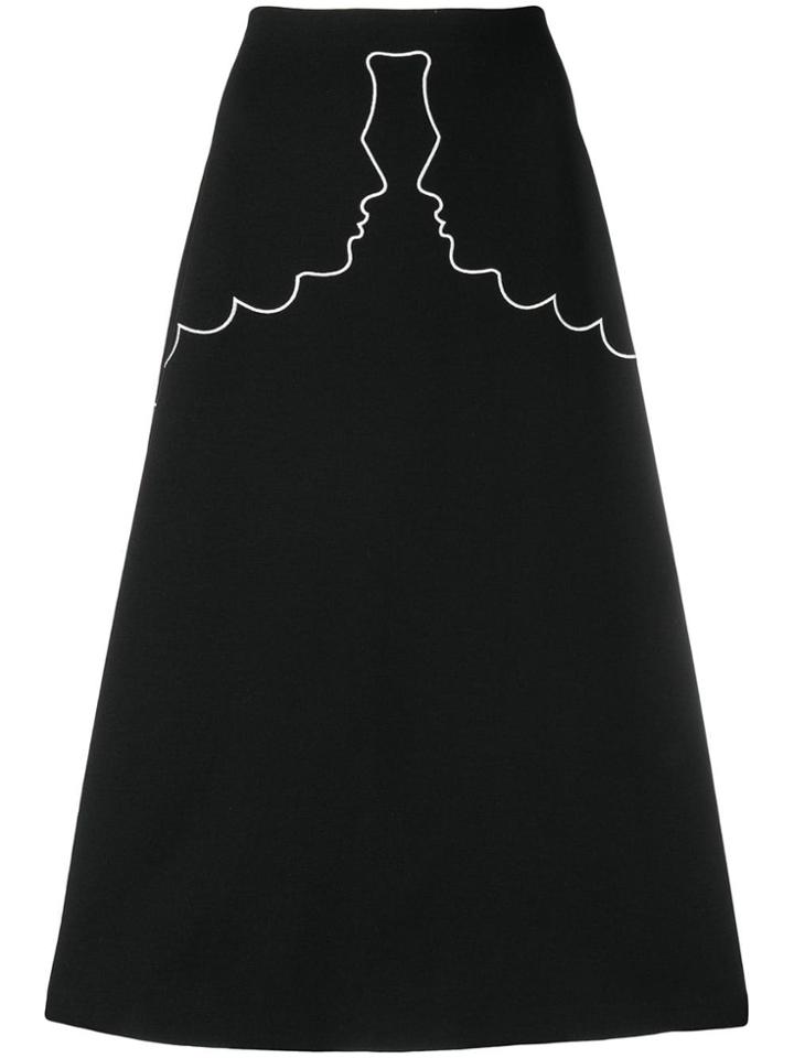 Vivetta A-line Faces Skirt - Black