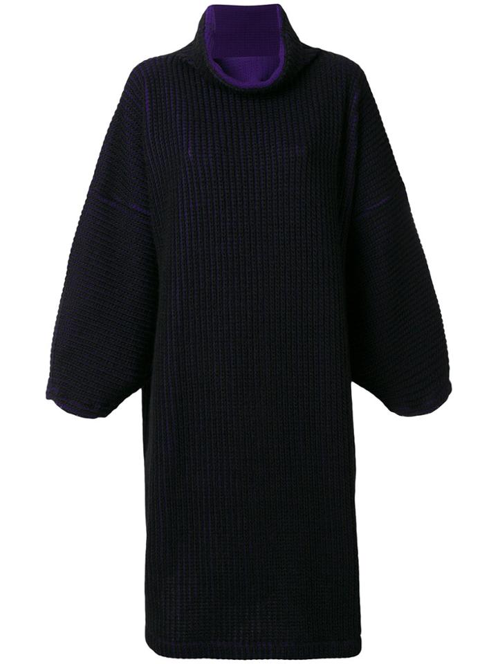 Issey Miyake Oversized Cowl Neck Dress - Black