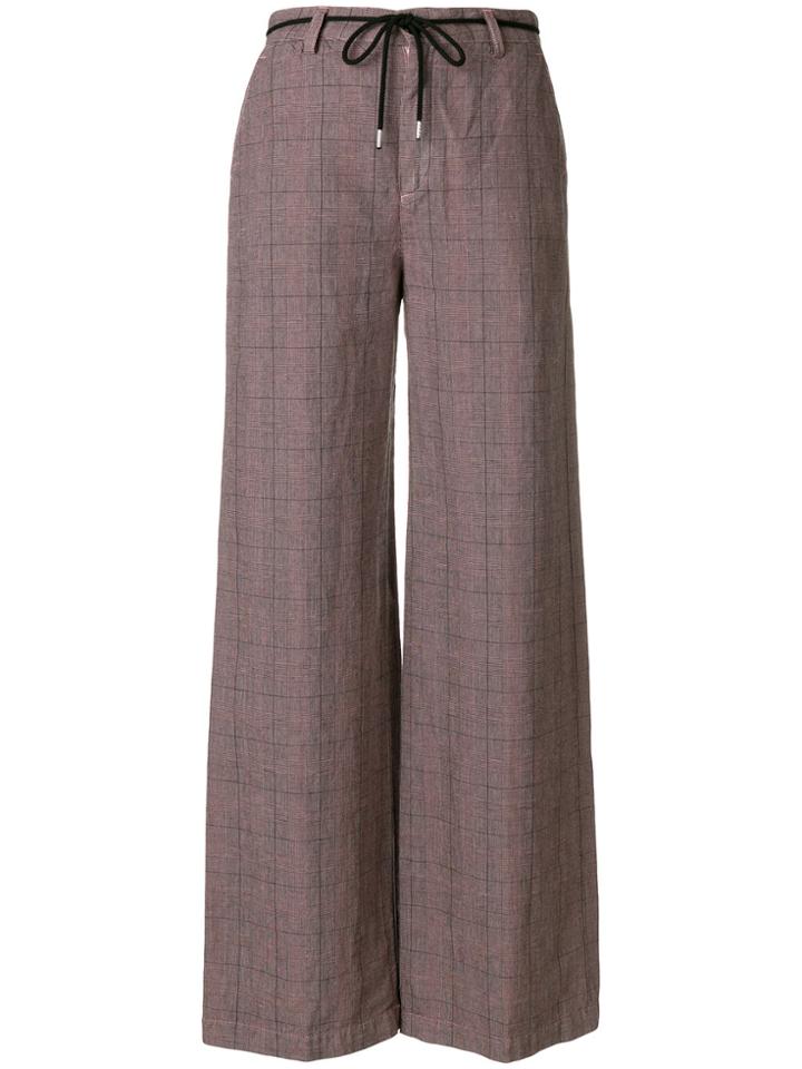 Department 5 Wide-leg Check Trousers - Pink & Purple