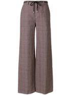 Department 5 Wide-leg Check Trousers - Pink & Purple