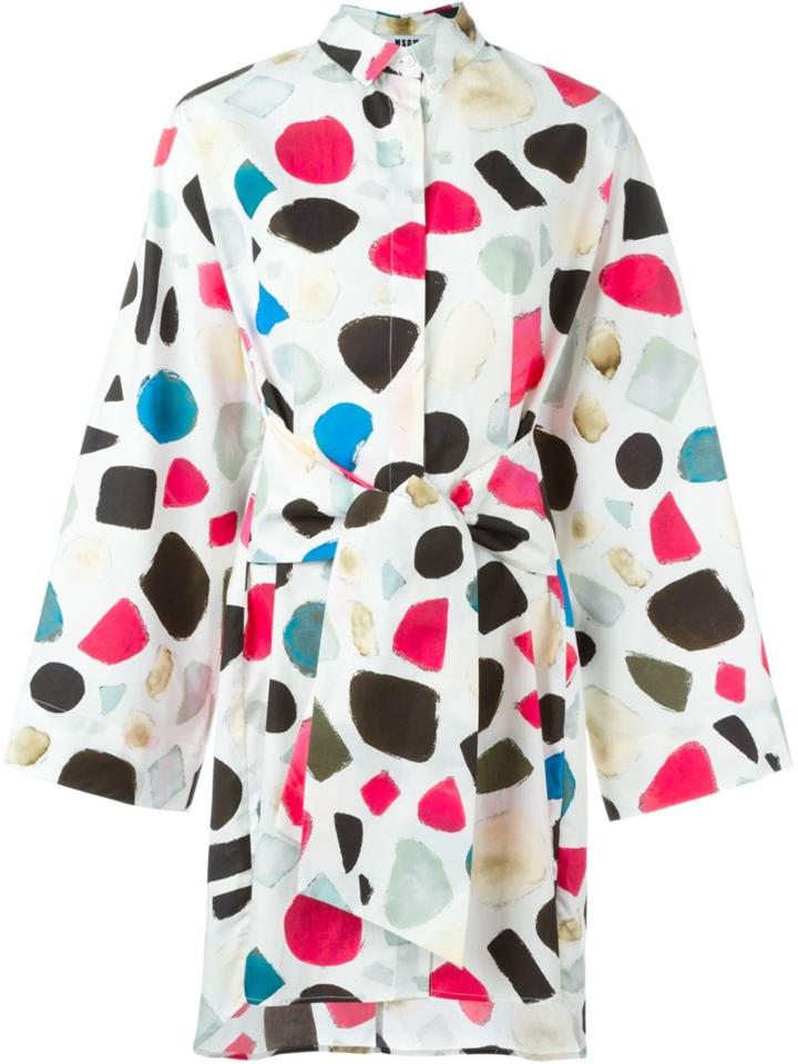 Msgm Abstract Print Wrap Dress