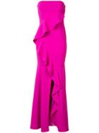 Jay Godfrey Ruffled Strapless Gown, Women's, Size: 10, Pink/purple, Polyester/polyurethane