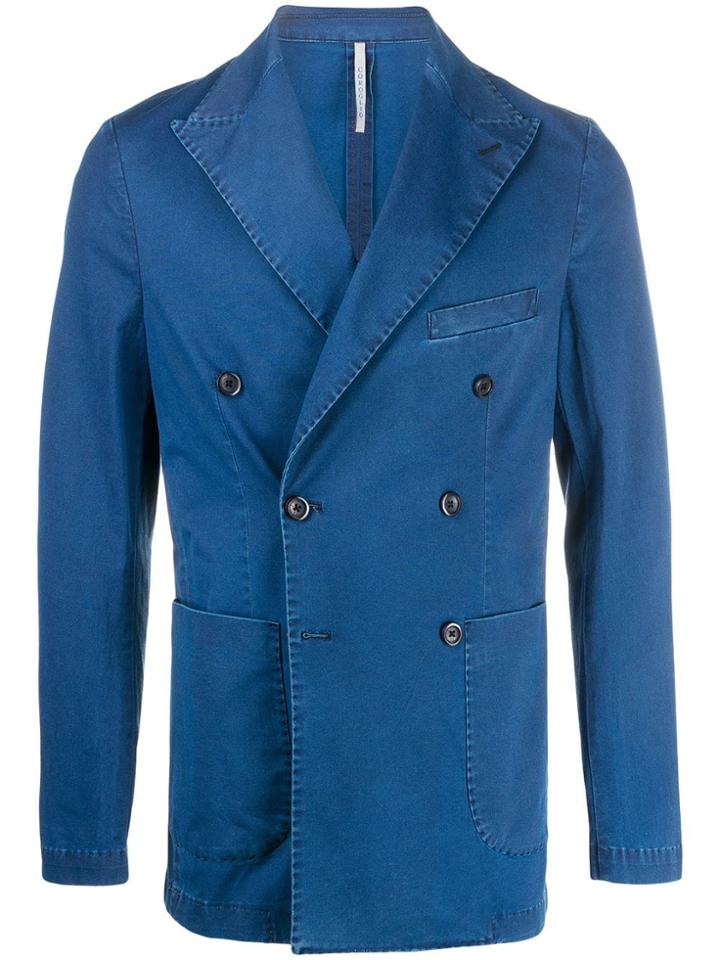 Entre Amis Classic Double-breasted Blazer - Blue