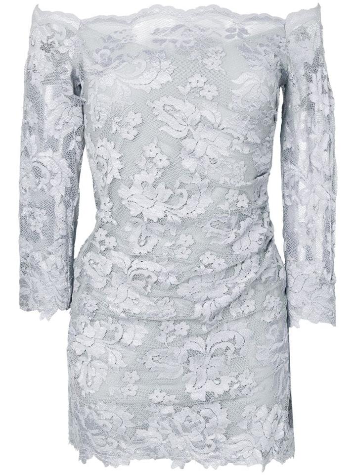 Olvi´s Off-shoulder Floral Lace Top - Dove Grey