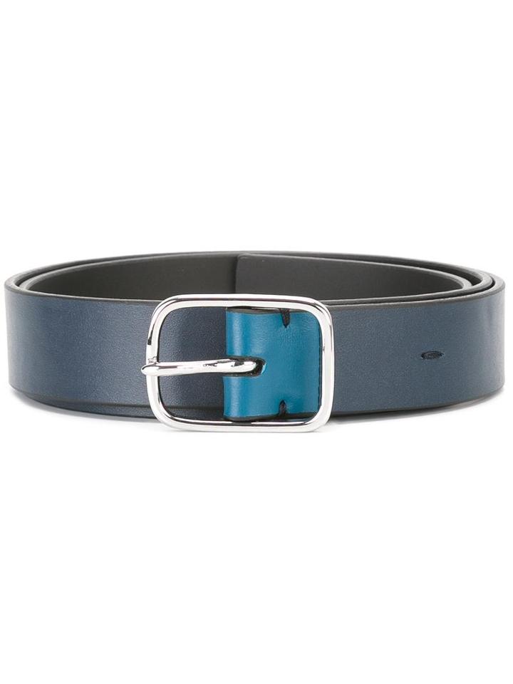 Paul Smith Silver-tone Hardware Belt, Men's, Size: 100, Blue, Calf Leather/pewter