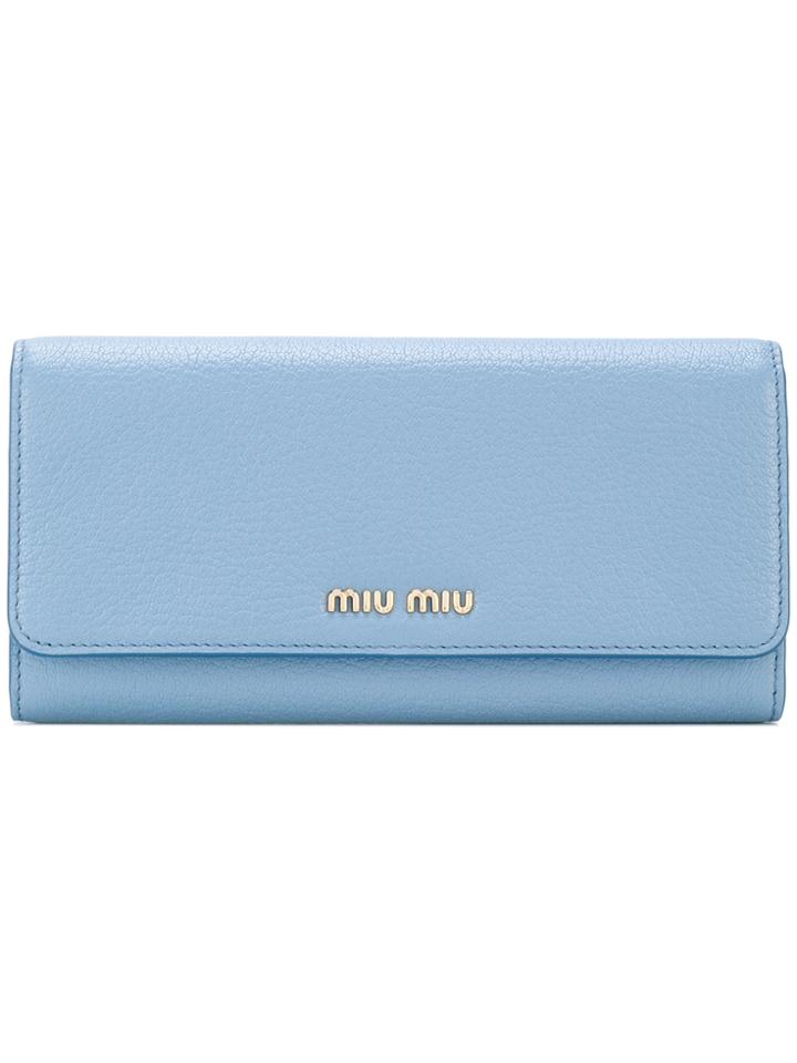 Miu Miu Classic Continental Wallet - Blue