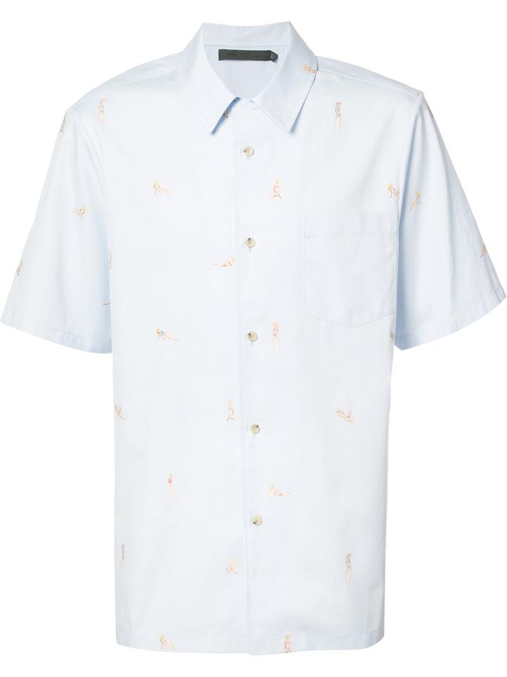 Alexander Wang Beach Babes Short Sleeved Shirt, Men's, Size: 52, Blue, Cotton