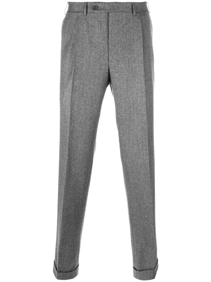 Canali Tapered Trousers, Men's, Size: 52, Grey, Wool