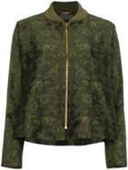 Alberta Ferretti Floral Jacquard Bomber Jacket - Green