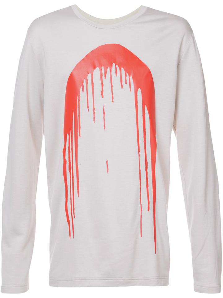 Rochambeau Drip Print Longsleeved T-shirt - White