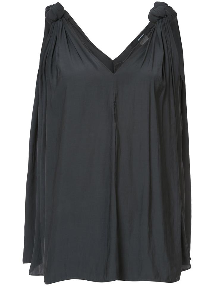 Smythe - Knot Top - Women - Polyester - M, Black, Polyester