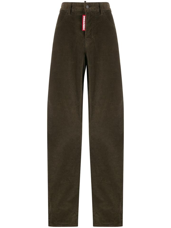 Dsquared2 High Rise Wide Leg Trousers - Brown