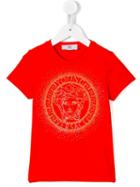 Young Versace Medusa Studded T-shirt, Girl's, Size: 14 Yrs, Red
