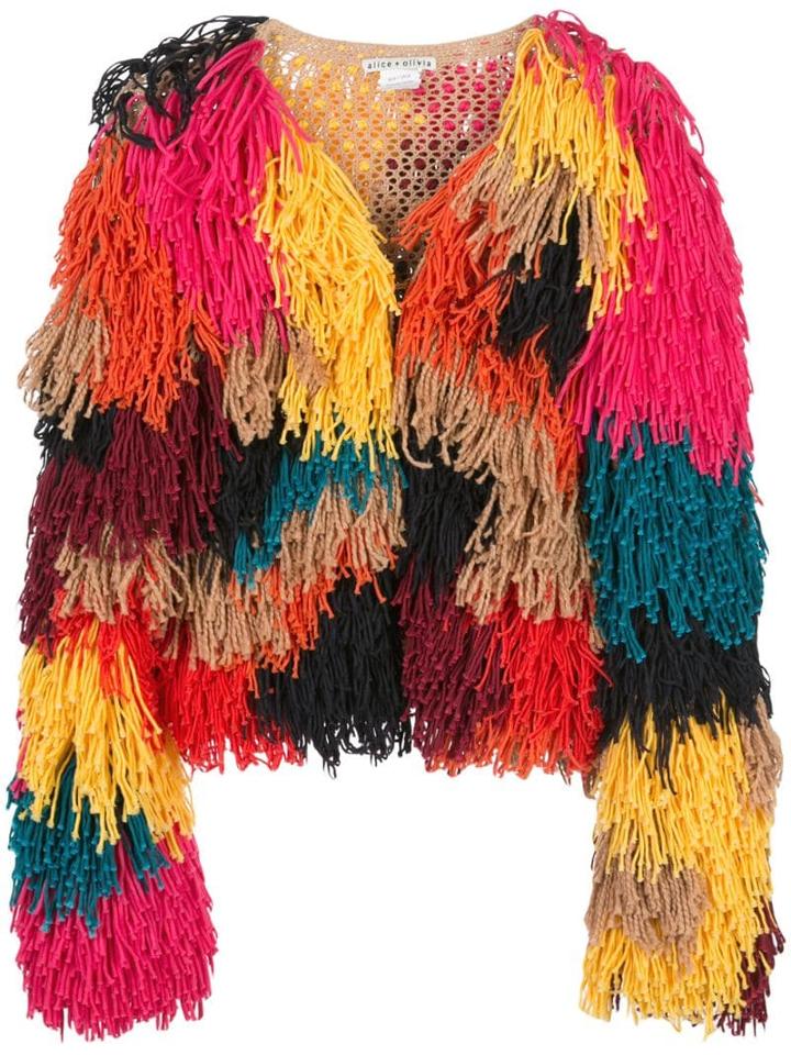 Alice+olivia Fawn Fringed Jacket - Multicolour