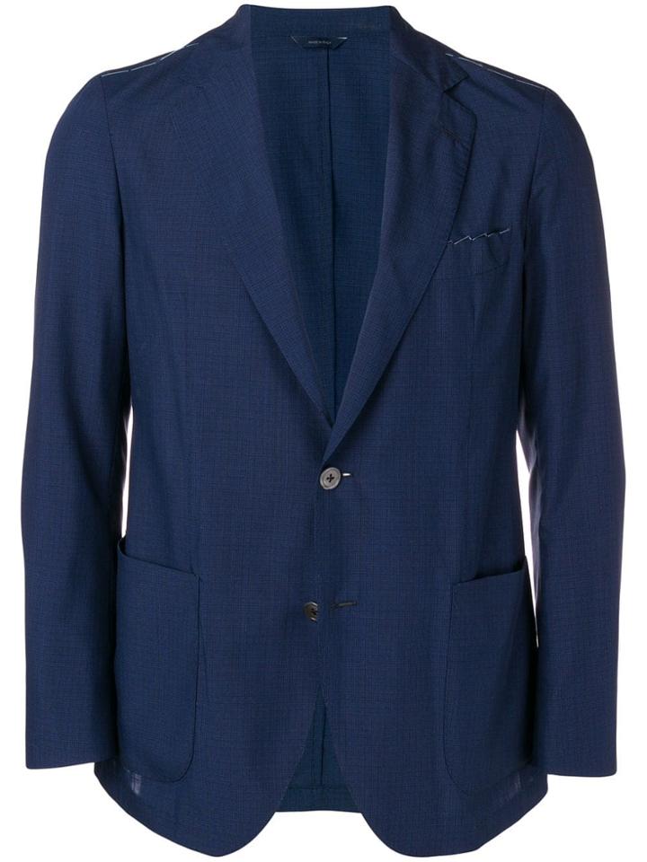 Tombolini Tailored Checked Blazer Jacket - Blue