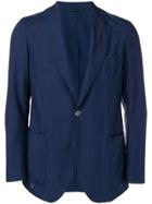 Tombolini Tailored Checked Blazer Jacket - Blue