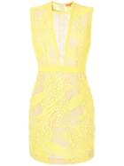 Manning Cartell Embroidered Fitted Mini Dress - Yellow