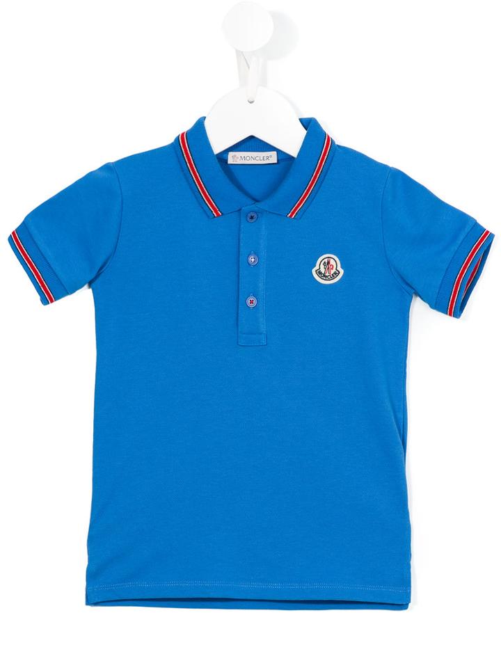 Moncler Kids Embroidered Logo Polo Shirt, Toddler Boy's, Size: 3 Yrs, Blue