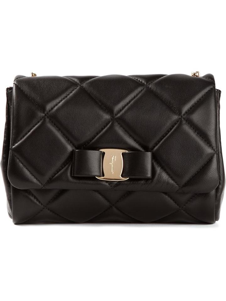Salvatore Ferragamo 'miss Vara' Quilted Shoulder Bag, Women's, Black