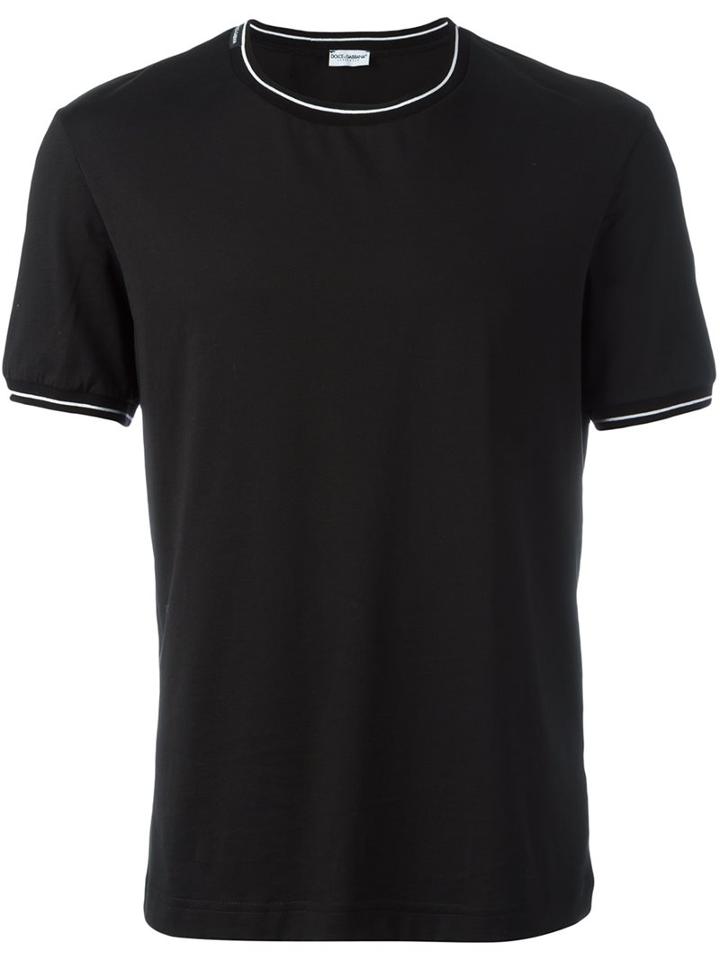 Dolce & Gabbana Underwear Trimmed T-shirt, Men's, Size: 6, Black, Cotton