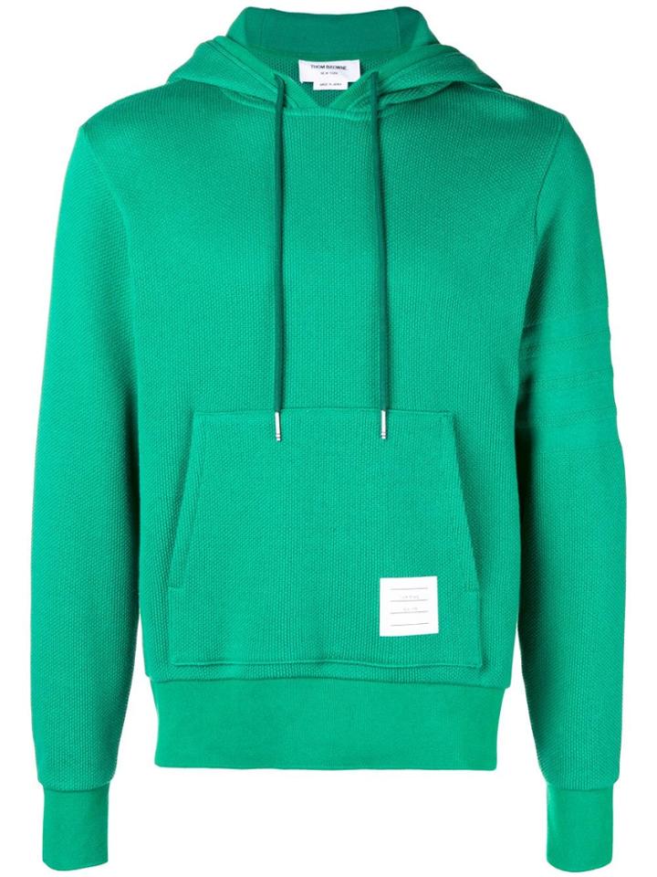 Thom Browne Four-bar Hoodie - Green