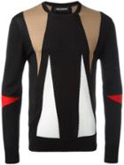 Neil Barrett Intarsia Geometric Pattern Jumper, Men's, Size: Xxl, Black, Merino