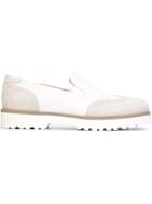 Hogan Brogue Detail Slippers, Women's, Size: 38.5, White, Leather/suede/rubber