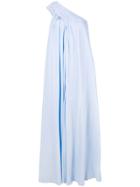 Lanvin One Shoulder Flared Dress - Blue