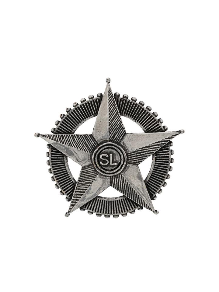 Saint Laurent Star Metal Pin - Metallic