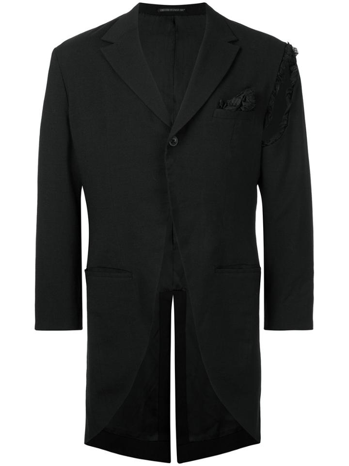 Yohji Yamamoto Vintage Distressed-detail Morning Coat - Black