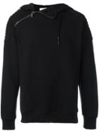 Pierre Balmain Shoulder Pad Hoodie, Men's, Size: 50, Black, Cotton/polyester