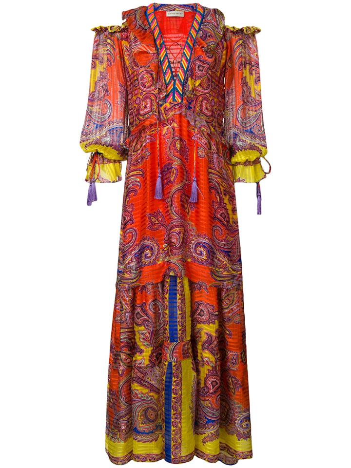 Etro Printed Flared Long Dress - Multicolour