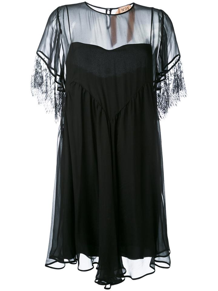 No21 Sheer Panel Dress - Black