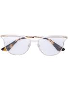 Prada Eyewear Tortoiseshell Effect Cat-eye Glasses - Nude & Neutrals