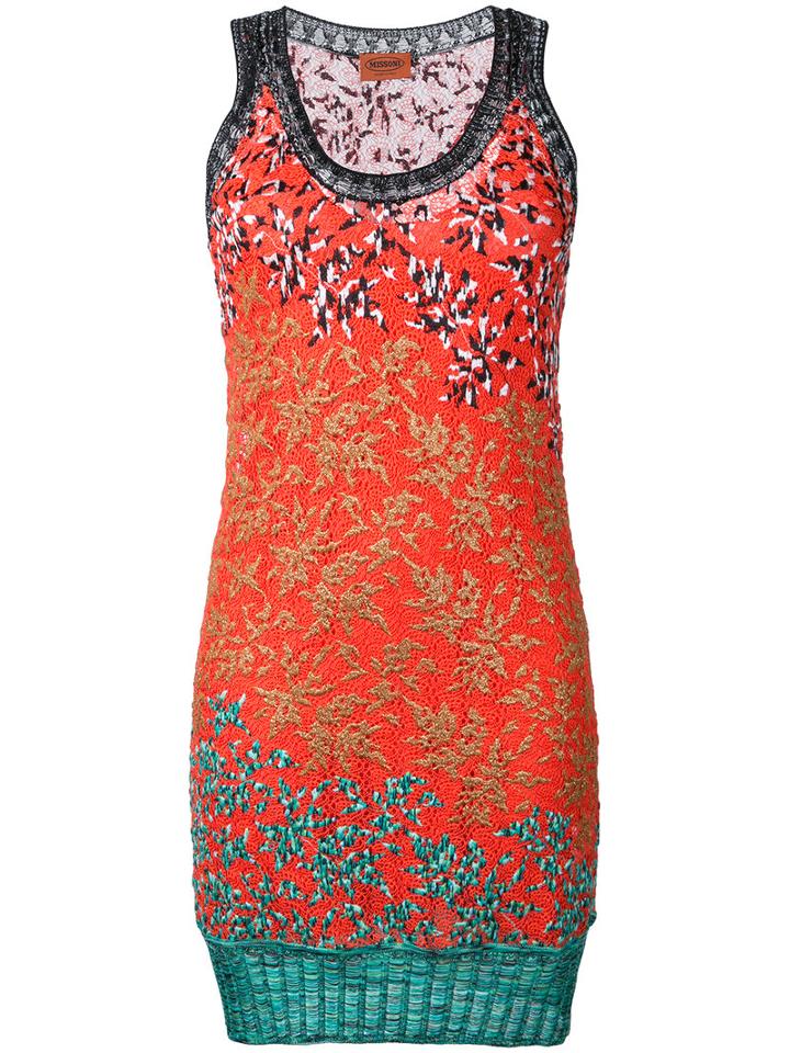 Missoni - Patterned Mini Dress - Women - Cotton/polyester/viscose - 40, Yellow/orange, Cotton/polyester/viscose