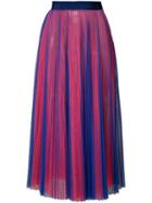Msgm - Pleated Midi Skirt - Women - Polyester - 42, Brown, Polyester