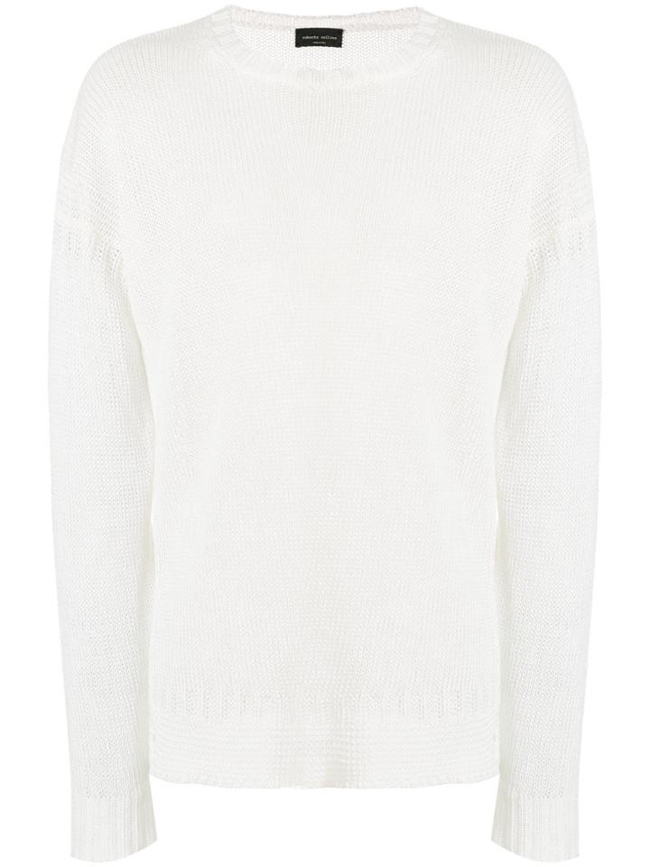 Roberto Collina Slouchy Dropped Shoulder Sweater - White