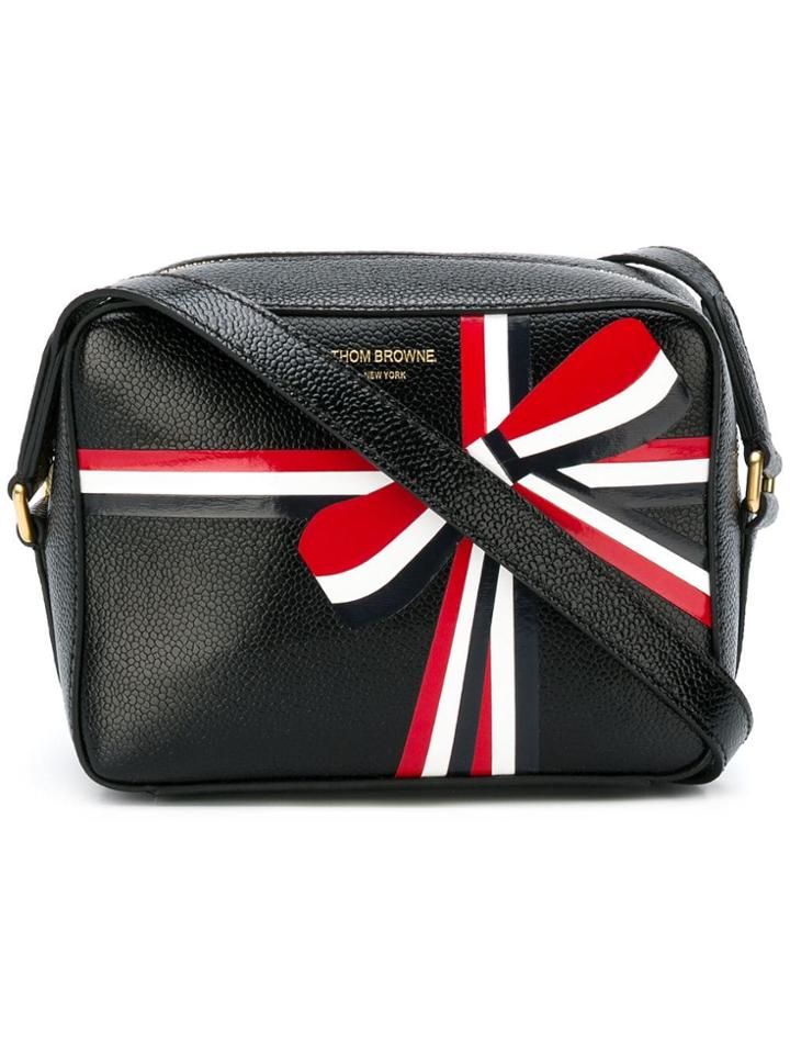 Thom Browne Bow Print Shoulder Bag - Black