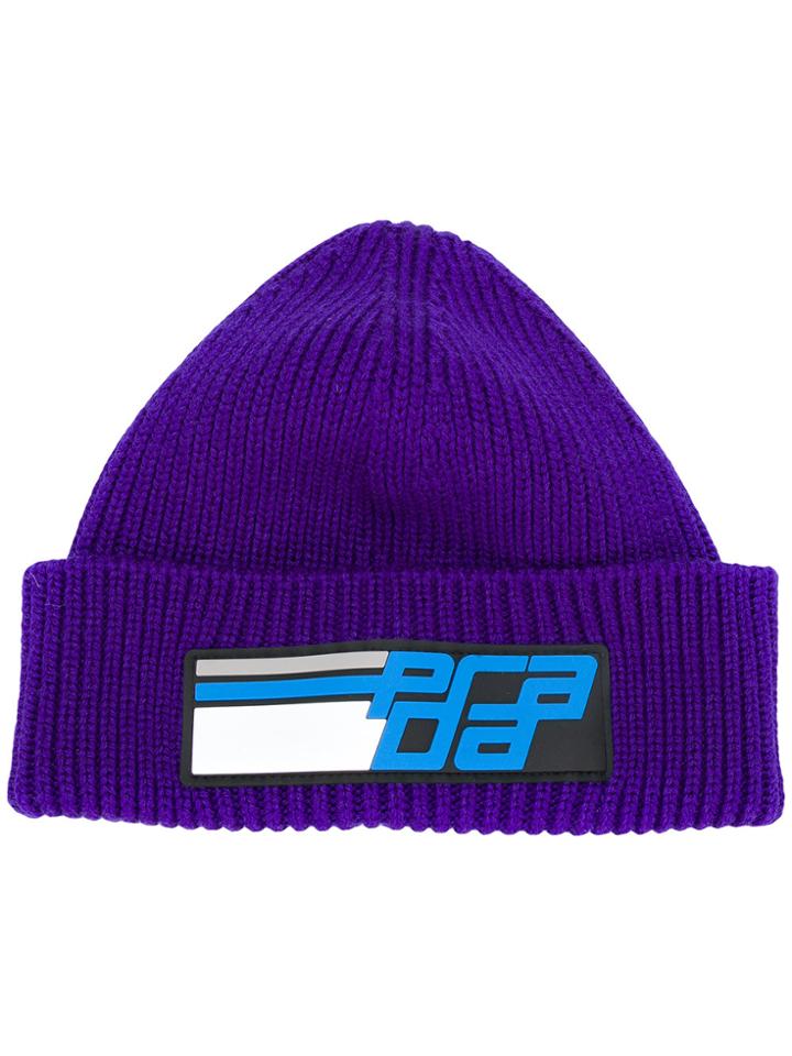 Prada Wool Logo Beanie - Pink & Purple