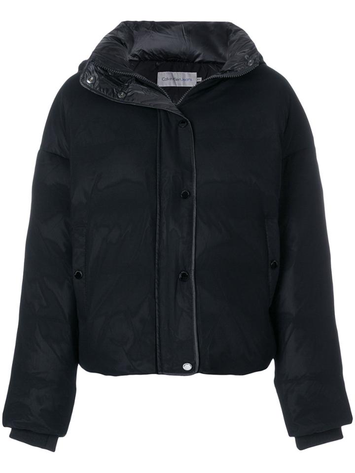 Ck Jeans Down Mesh Puffer Jacket - Black