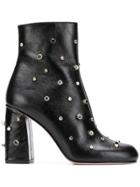 Red Valentino Red(v) Embellished Booties - Black