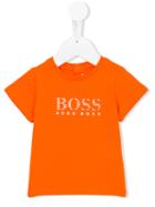 Boss Kids Logo Print T-shirt, Infant Boy's, Size: 3 Mth, Yellow/orange