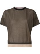 Marni Straight Waist T-shirt, Women's, Size: 42, Brown, Cotton/polyamide