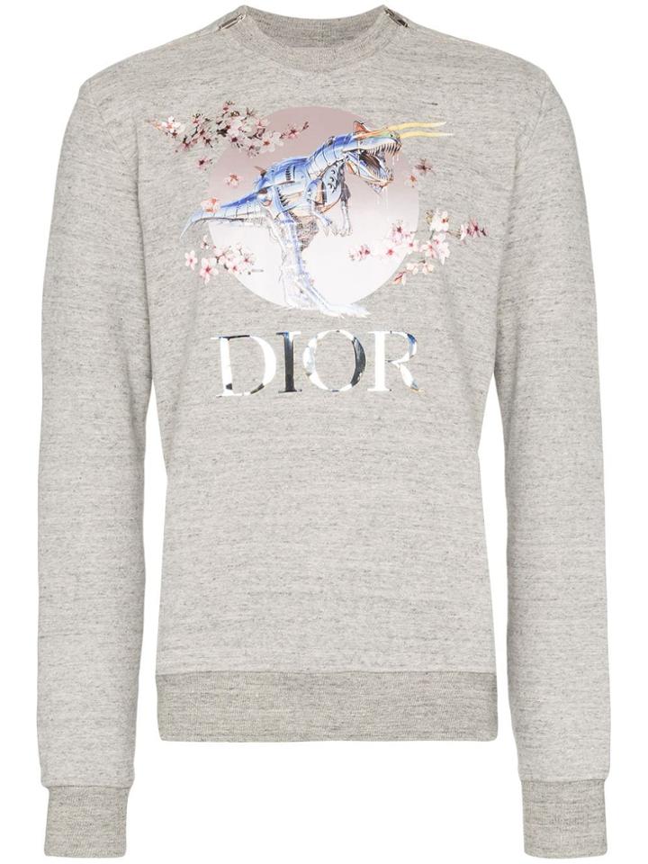 Dior Homme Sorayama Dinosaur Print Sweatshirt - Grey